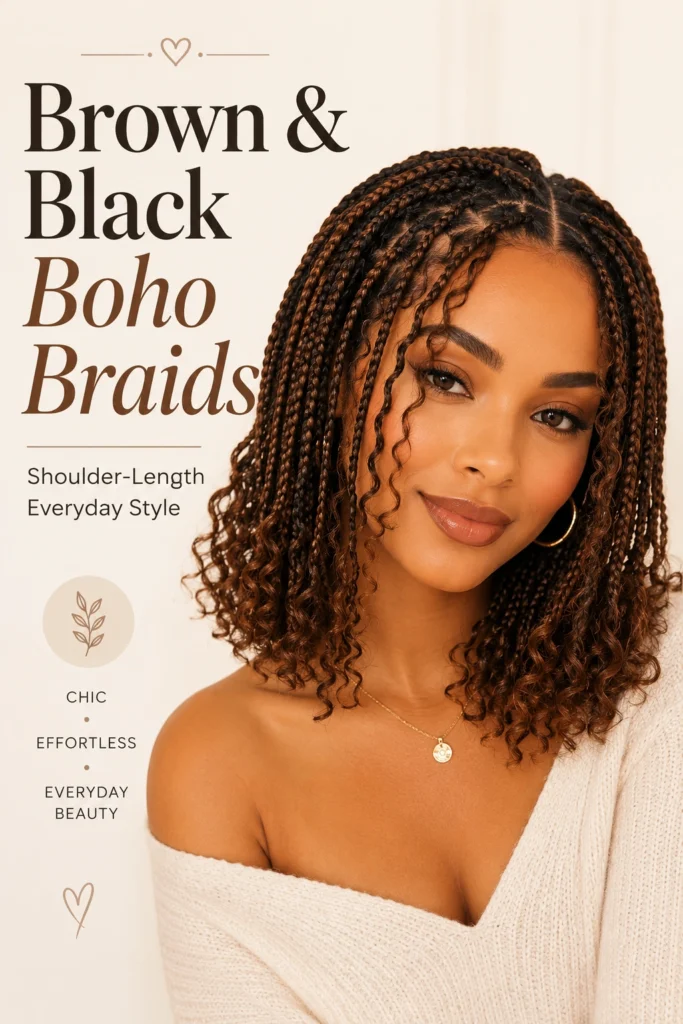 Brown and Black Boho Braids