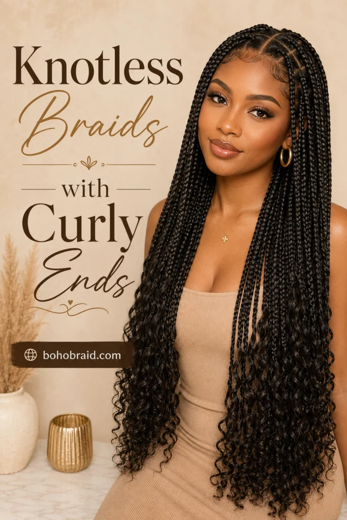 Knotless Braids with Curls