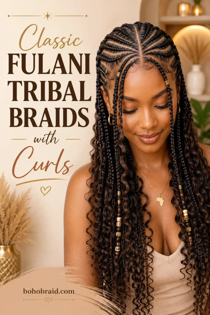 Fulani Tribal Braids with Curls