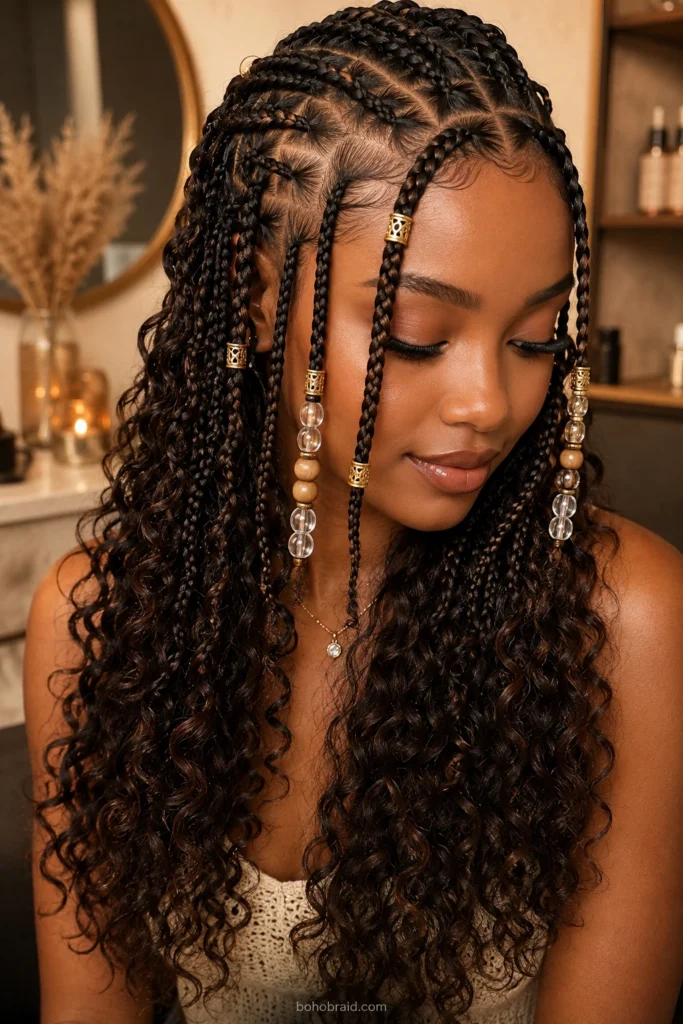 Fulani Tribal Braids with Curls