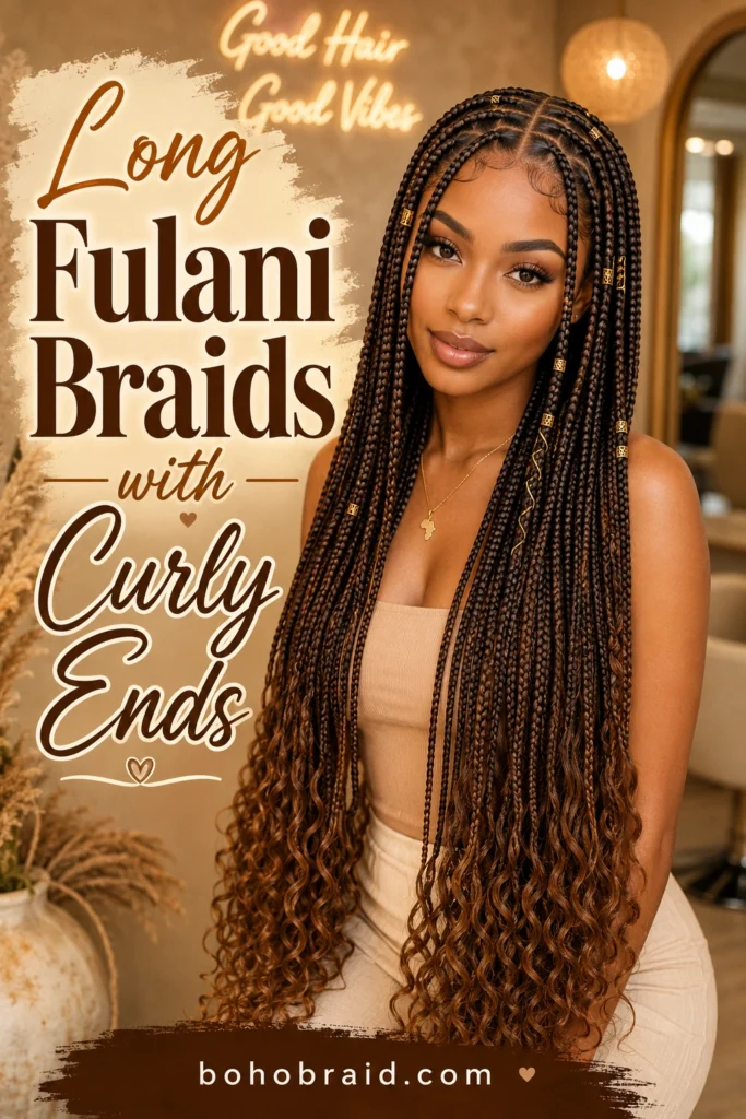 Fulani Tribal Braids with Curls