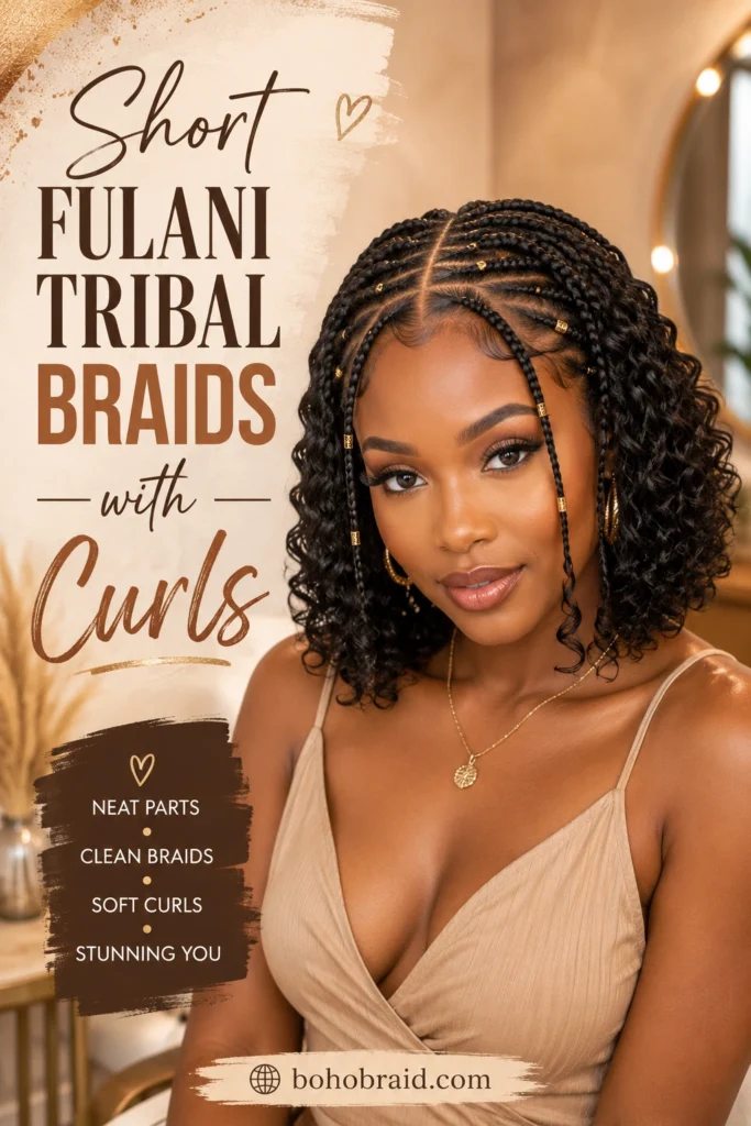 Fulani Tribal Braids with Curls