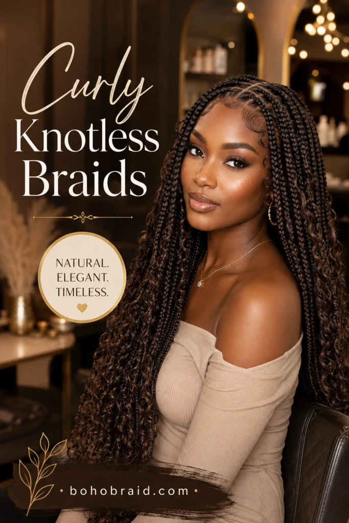 Curly Knotless Braids