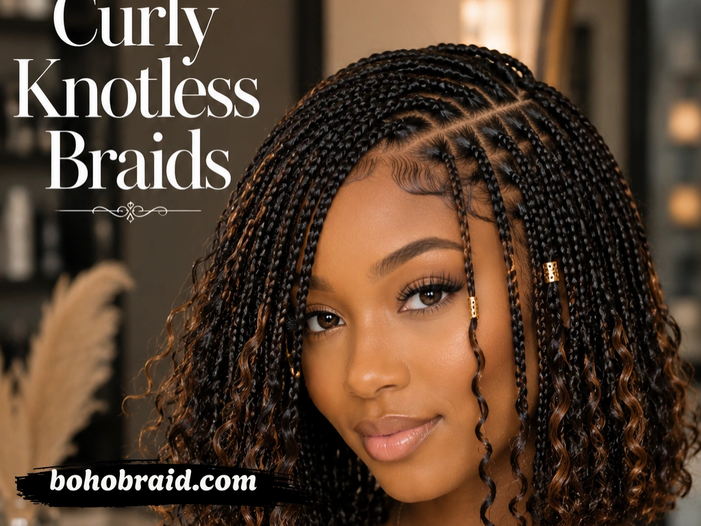 Curly Knotless Braids: 10 Gorgeous Styles, Ideas, and Care Tips Curly Knotless Braids