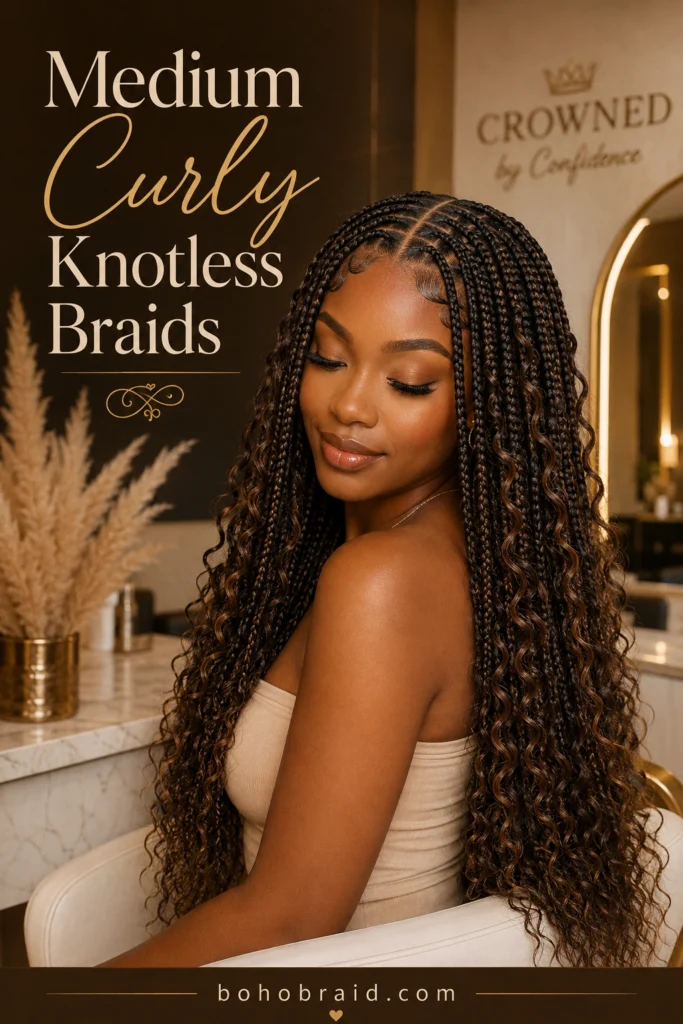 Curly Knotless Braids