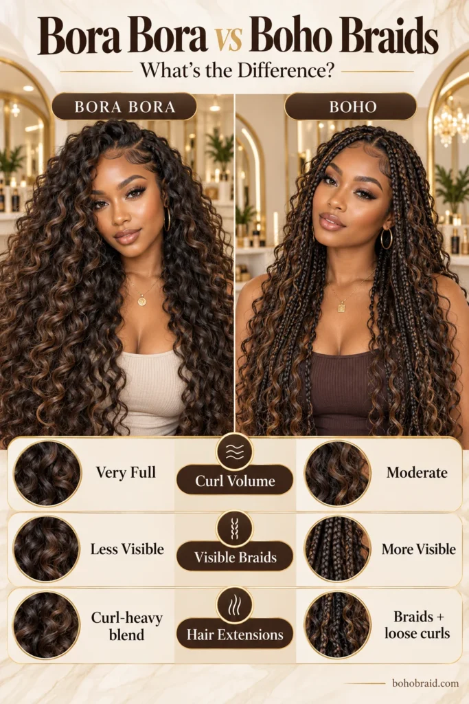 Bora Bora Braids vs Boho Braids