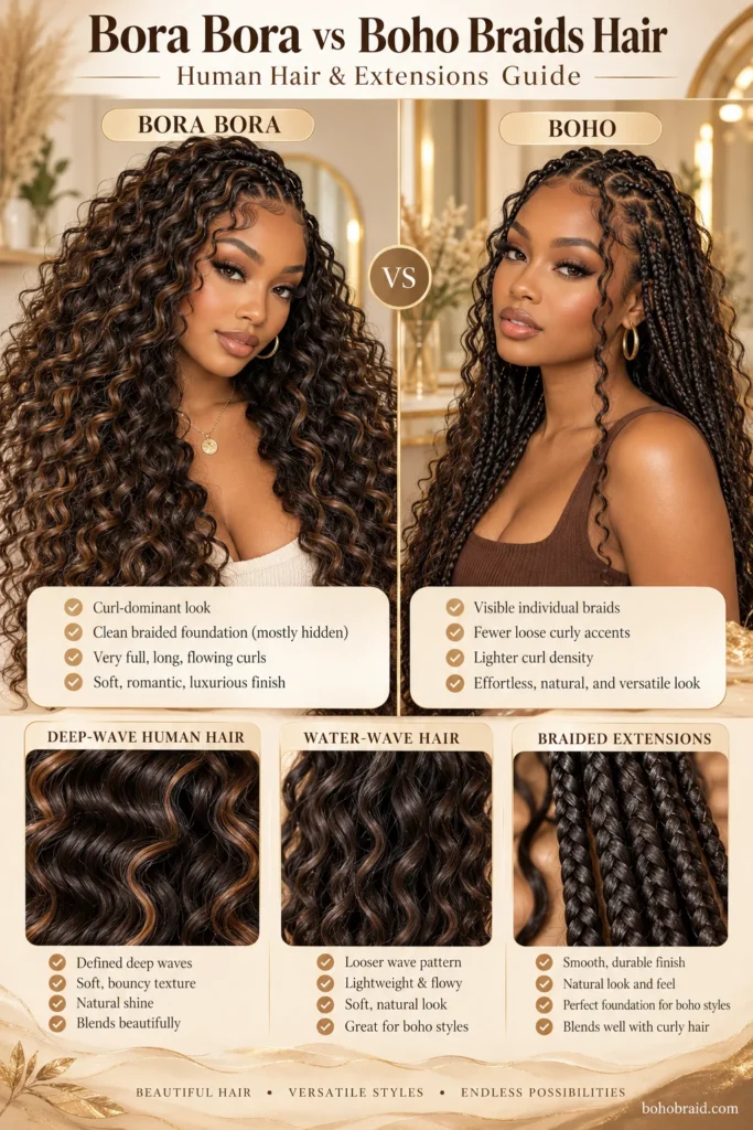 Bora Bora Braids vs Boho Braids